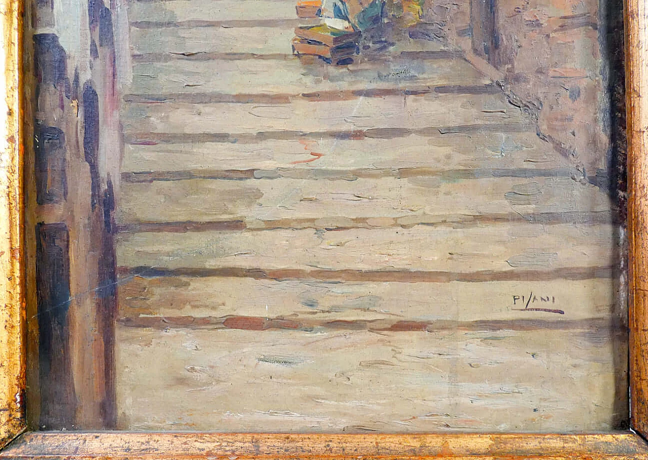 Gustavo Pisani, Stairway of Naples, oil on canvas, early 20th century 6