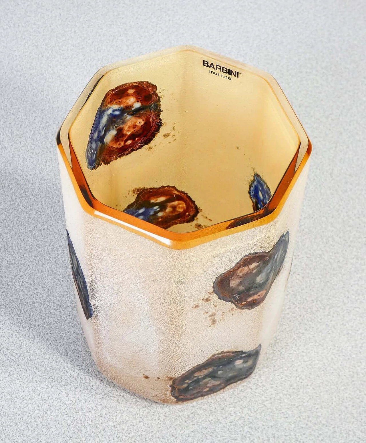 Vaso Scavo in vetro sonoro soffiato di Alfredo Barbini, anni '70 7