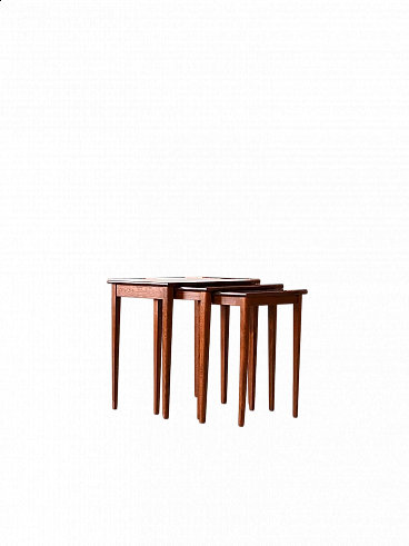3 Scandinavian mahogany nesting tables, 1960s
