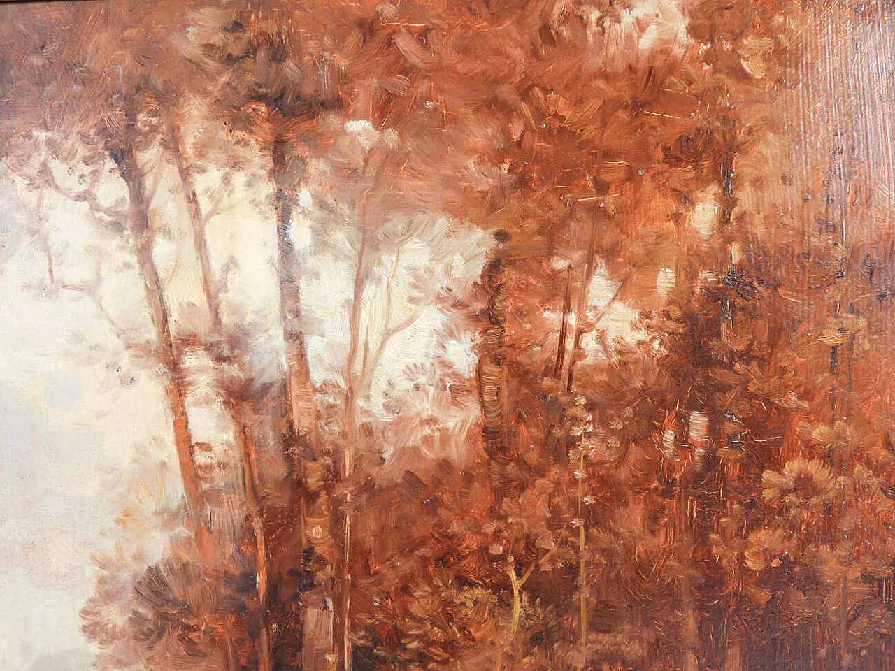 G. Piacenza, Autumnal landscape, oil on masonite, 1950s 4