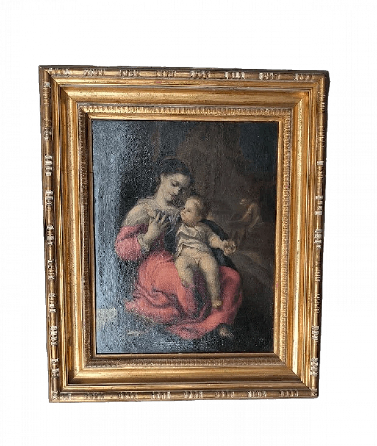 Riproduzione della Madonna della Cesta di Correggio, dipinto a olio su tela, '600 5