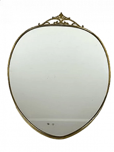 Wall mirror with brass frame, 1960s