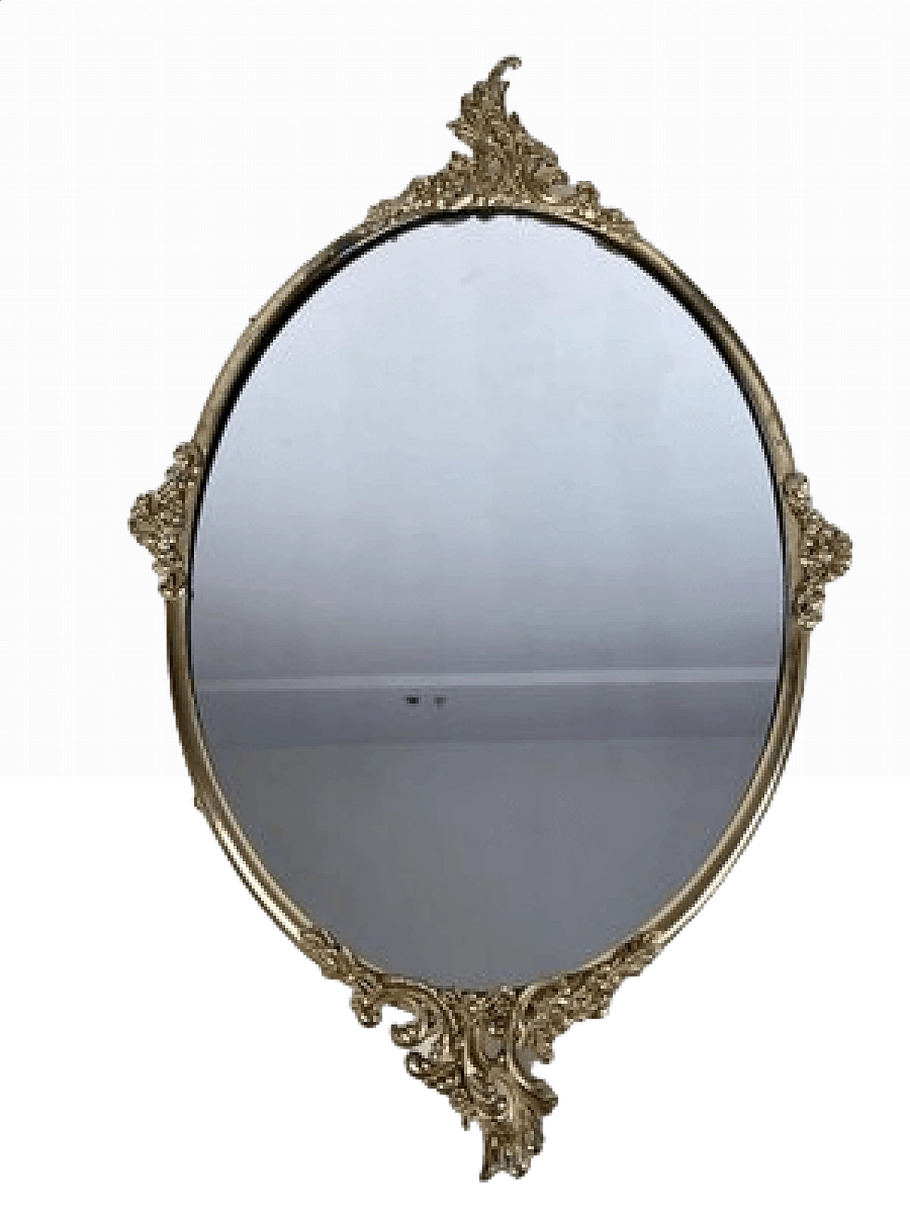 Specchio con cornice in ottone, anni '60 8