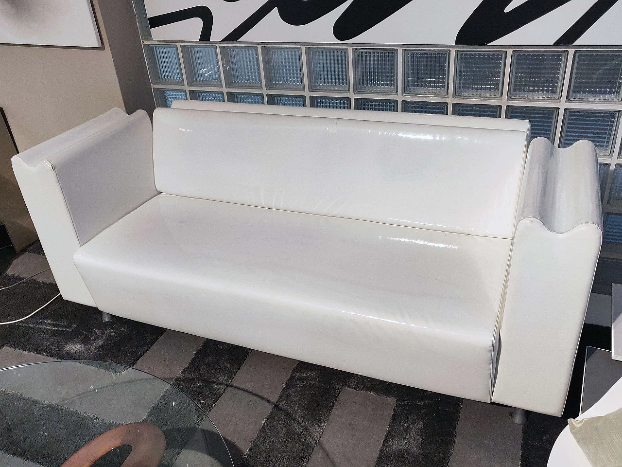 M Collection three-seater white vinyl sofa by Moroso, 2000s 2