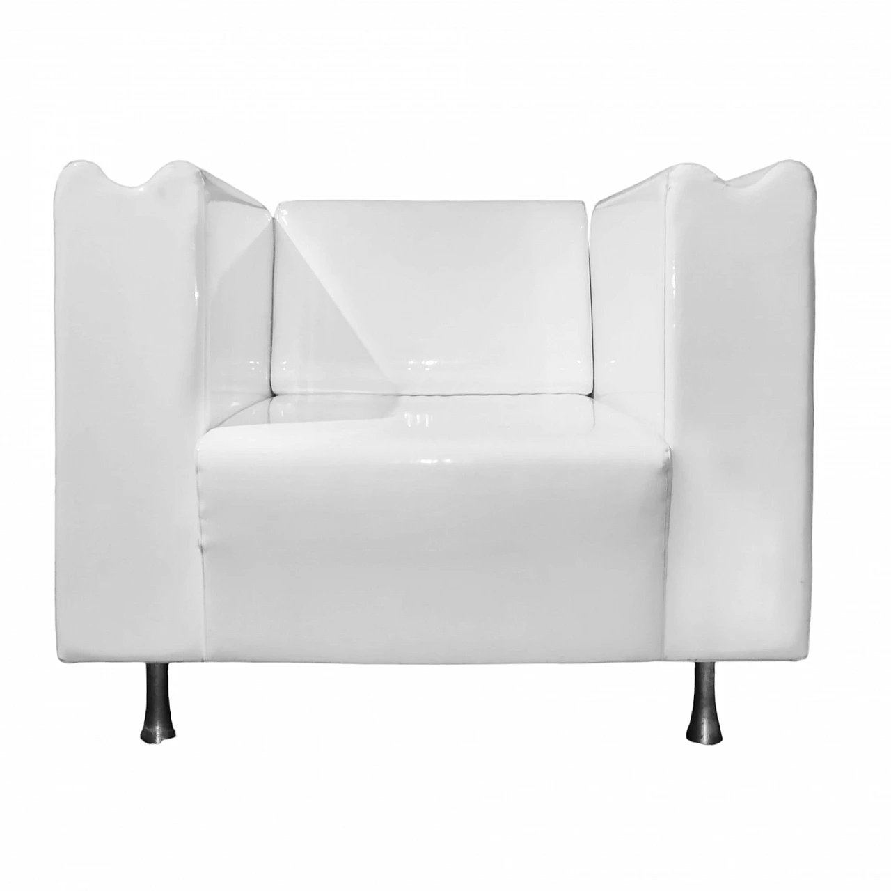 M Collection armchair in white vinyl by Moroso, 2000s 1