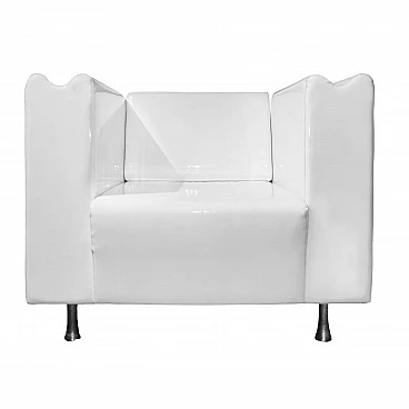 M Collection armchair in white vinyl by Moroso, 2000s