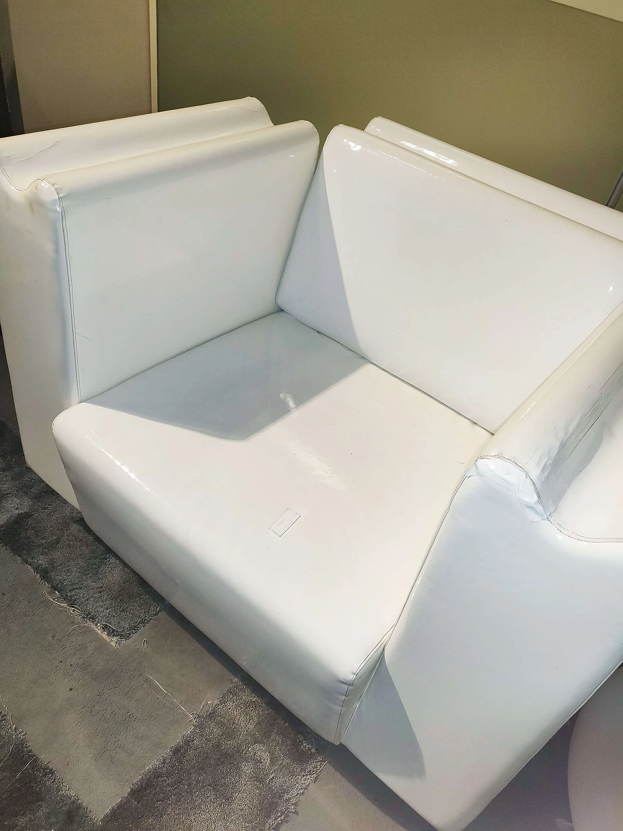 M Collection armchair in white vinyl by Moroso, 2000s 2