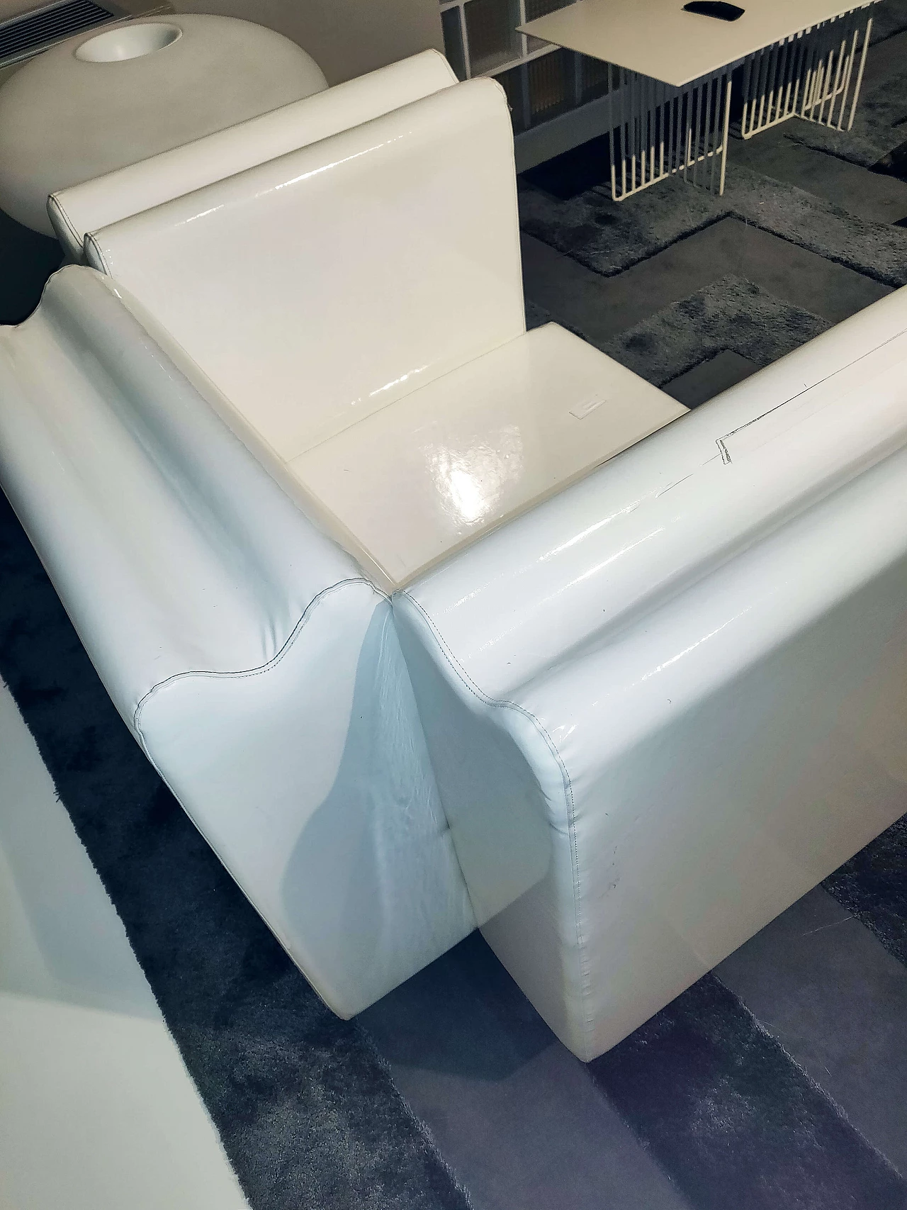 M Collection armchair in white vinyl by Moroso, 2000s 3