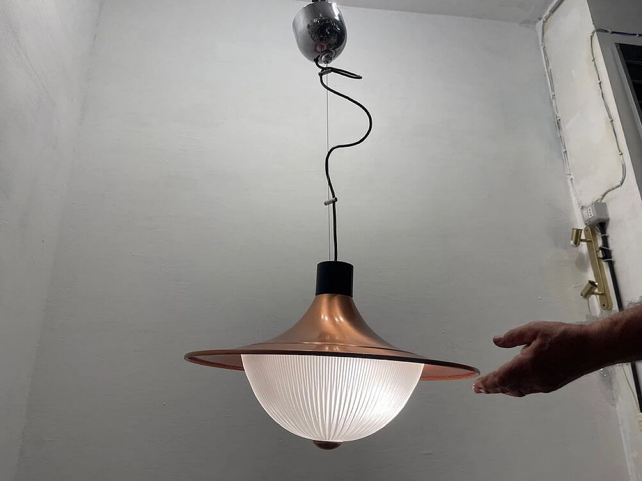 Copper pendant lamp, 1990s 2