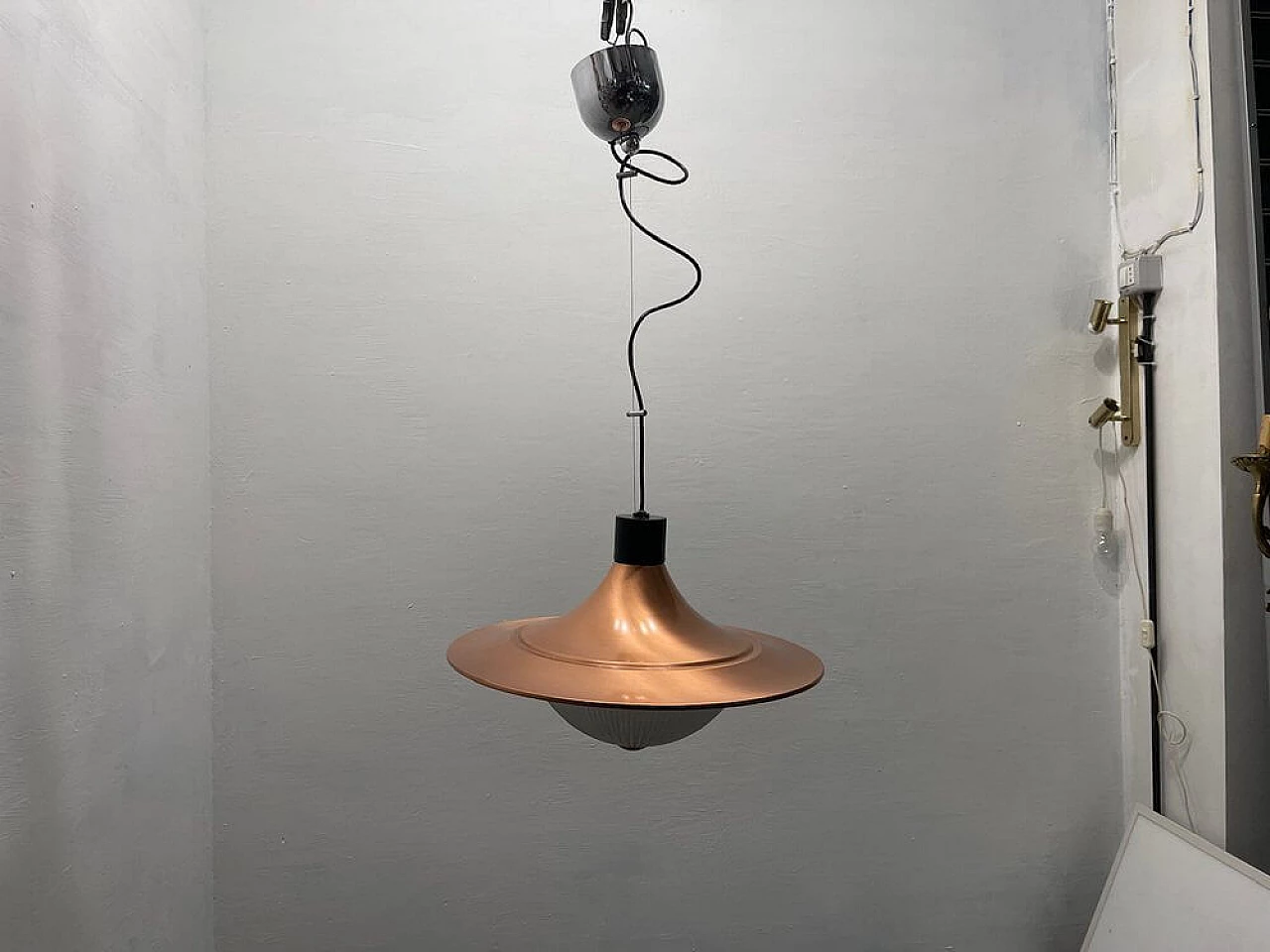 Copper pendant lamp, 1990s 3