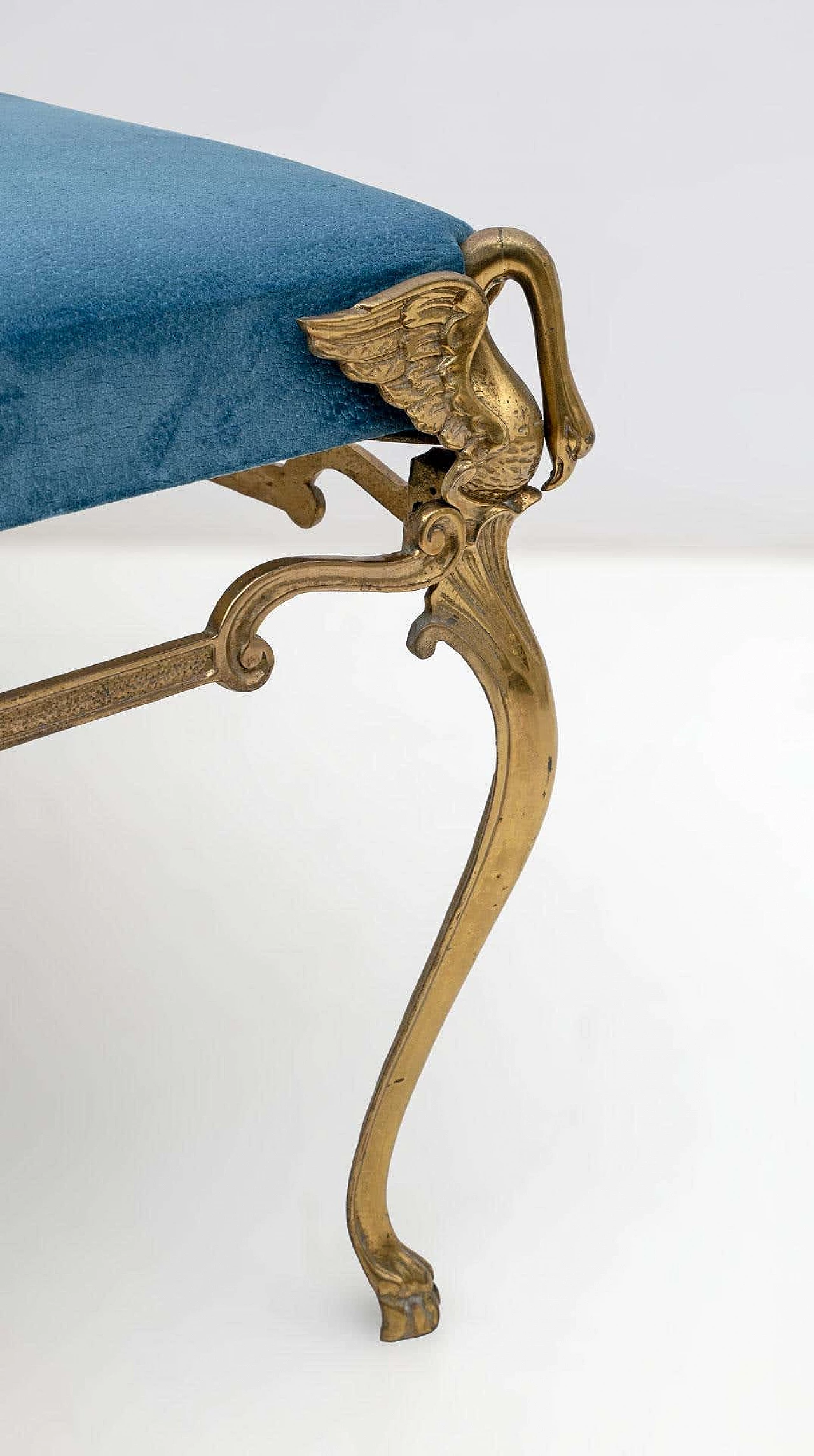 Bronze and brass bench on four swan-shaped feet, 1950s 6