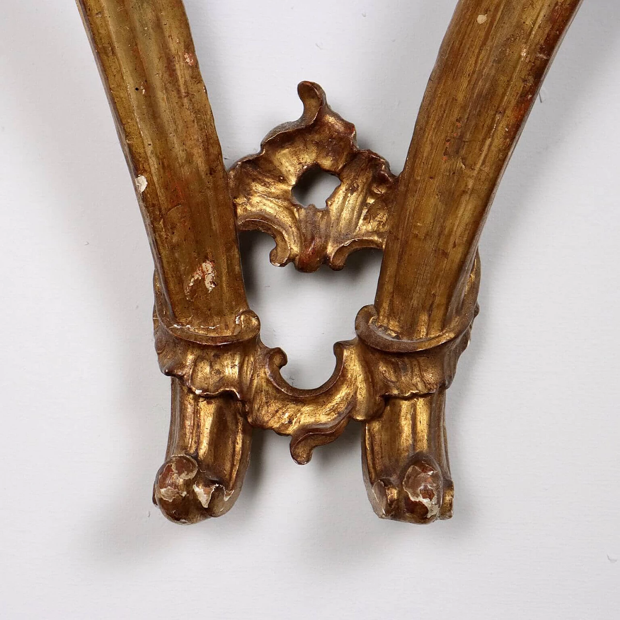 Consolle Barocchetto lombarda in legno dorato e marmorizzato, metà '700 5