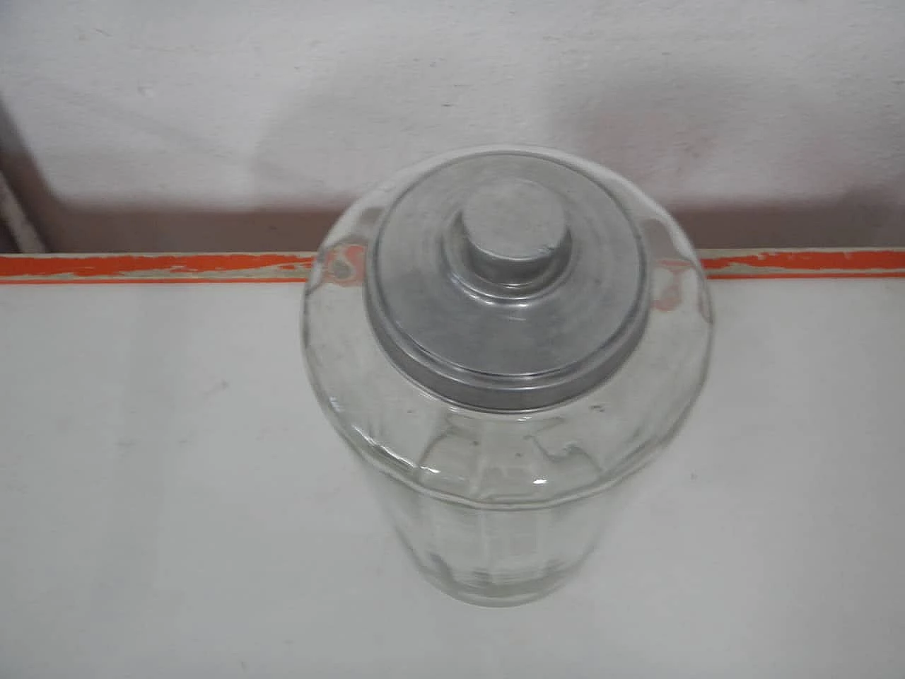 Glass store jar with aluminum lid, 1970s 5