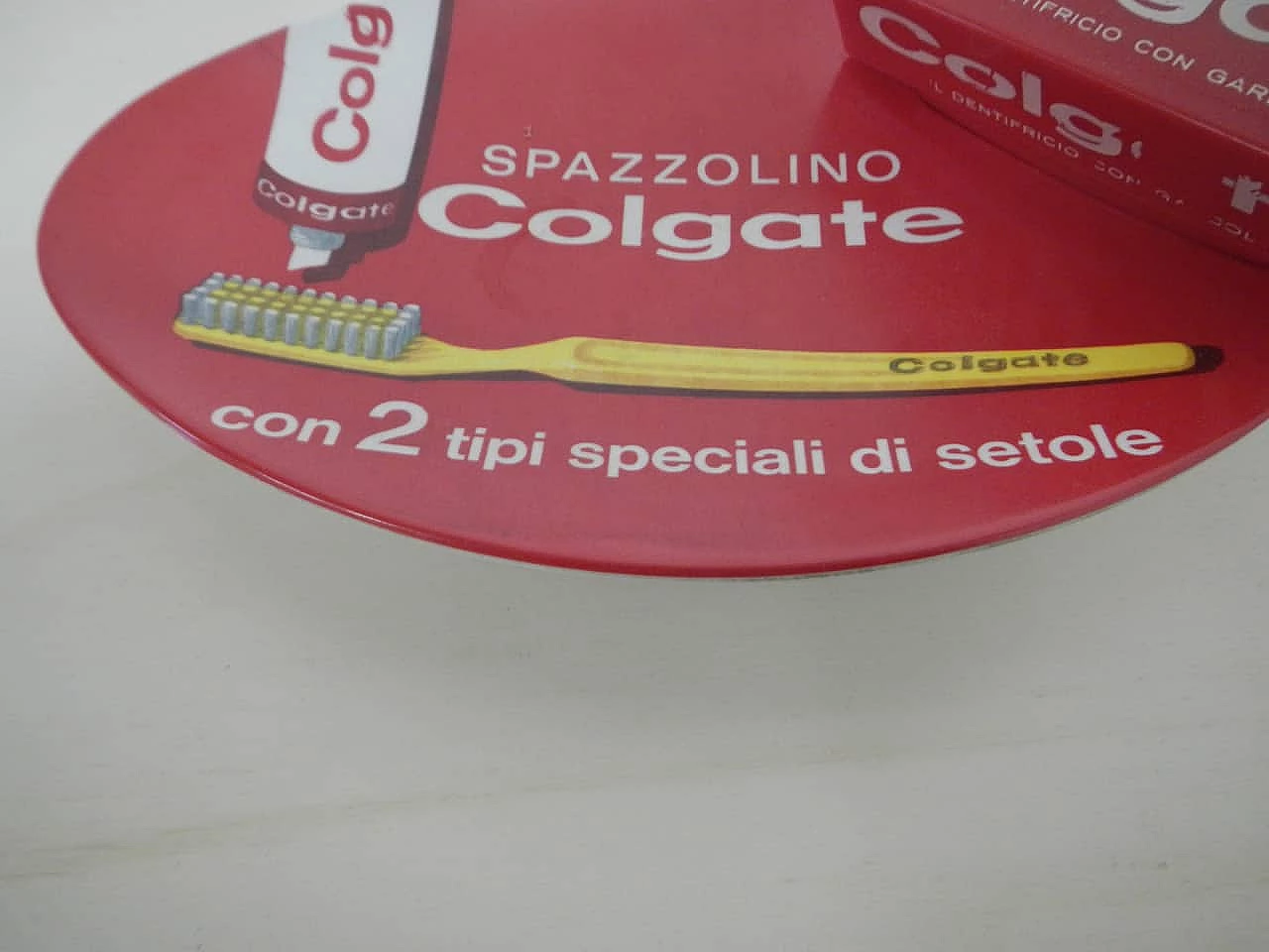 Vassoio pubblicitario Colgate in plastica, anni '60 4