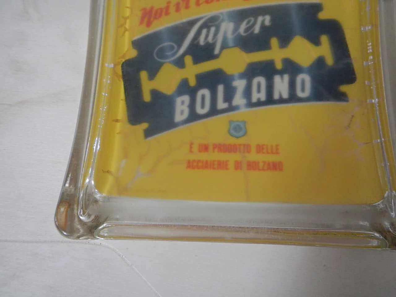 Contenitore pubblicitario in vetro di Super Bolzano, anni '60 3