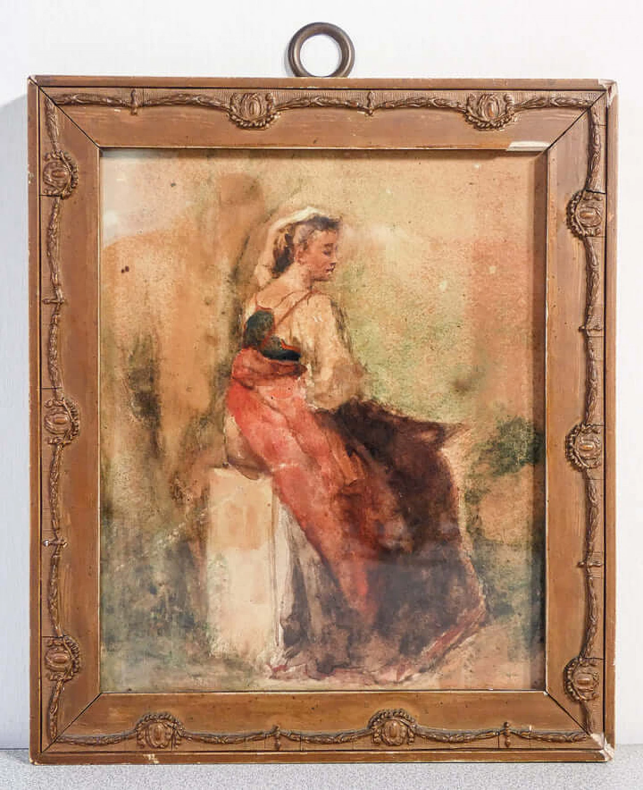 Giuseppe Bertini, female figure, watercolor on paper, 1848 1