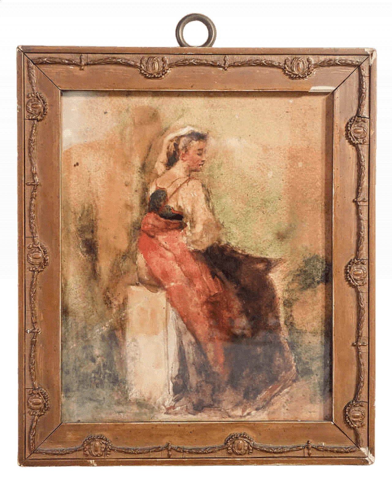 Giuseppe Bertini, female figure, watercolor on paper, 1848 8