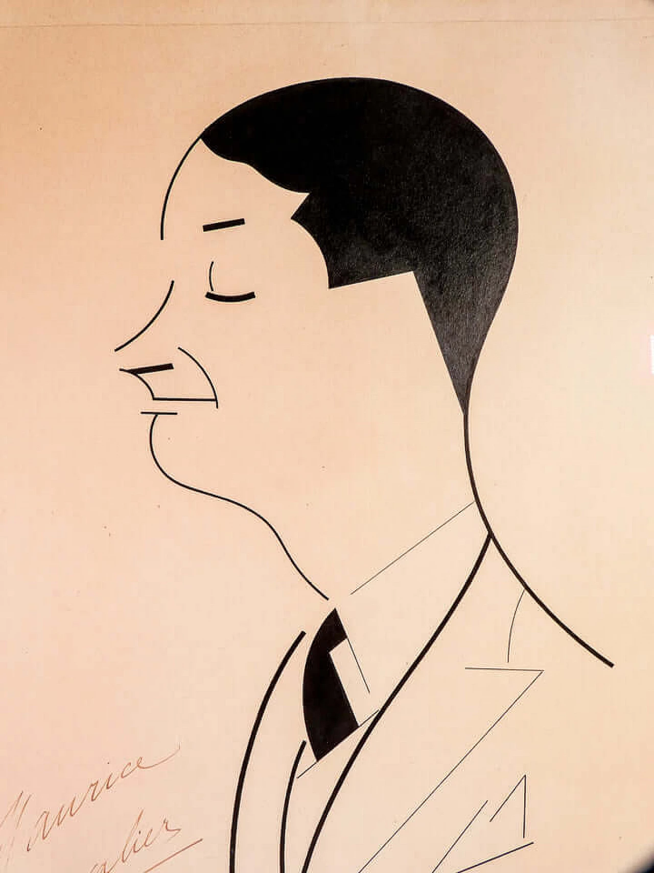 Ex, ritratto di Maurice Chevalier, china su carta, 1927 3