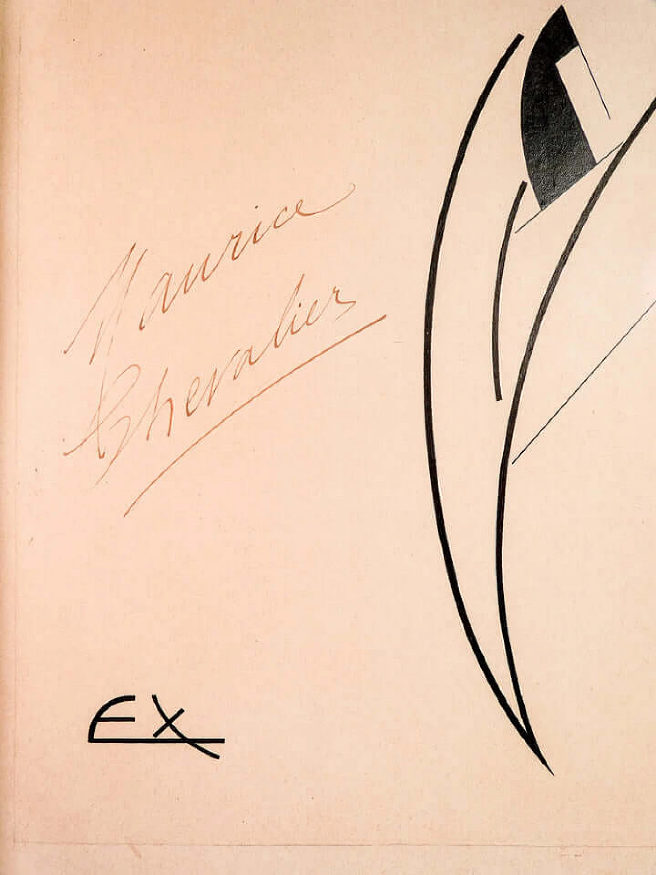 Ex, Maurice Chevalier portrait, Indian ink on paper, 1927 5