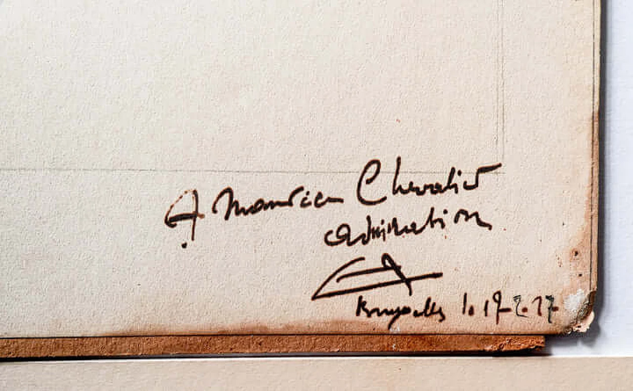 Ex, Maurice Chevalier portrait, Indian ink on paper, 1927 6
