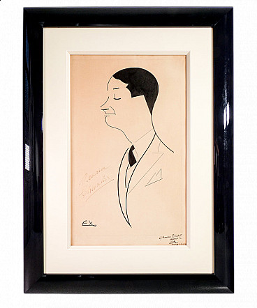 Ex, ritratto di Maurice Chevalier, china su carta, 1927