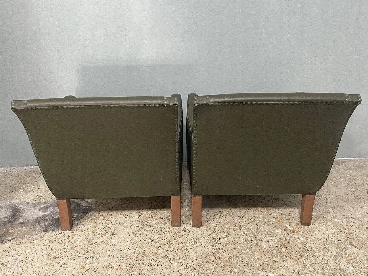 Pair of bentwood and leather armchairs by Vittorio Bega & Figli, 1940s 4