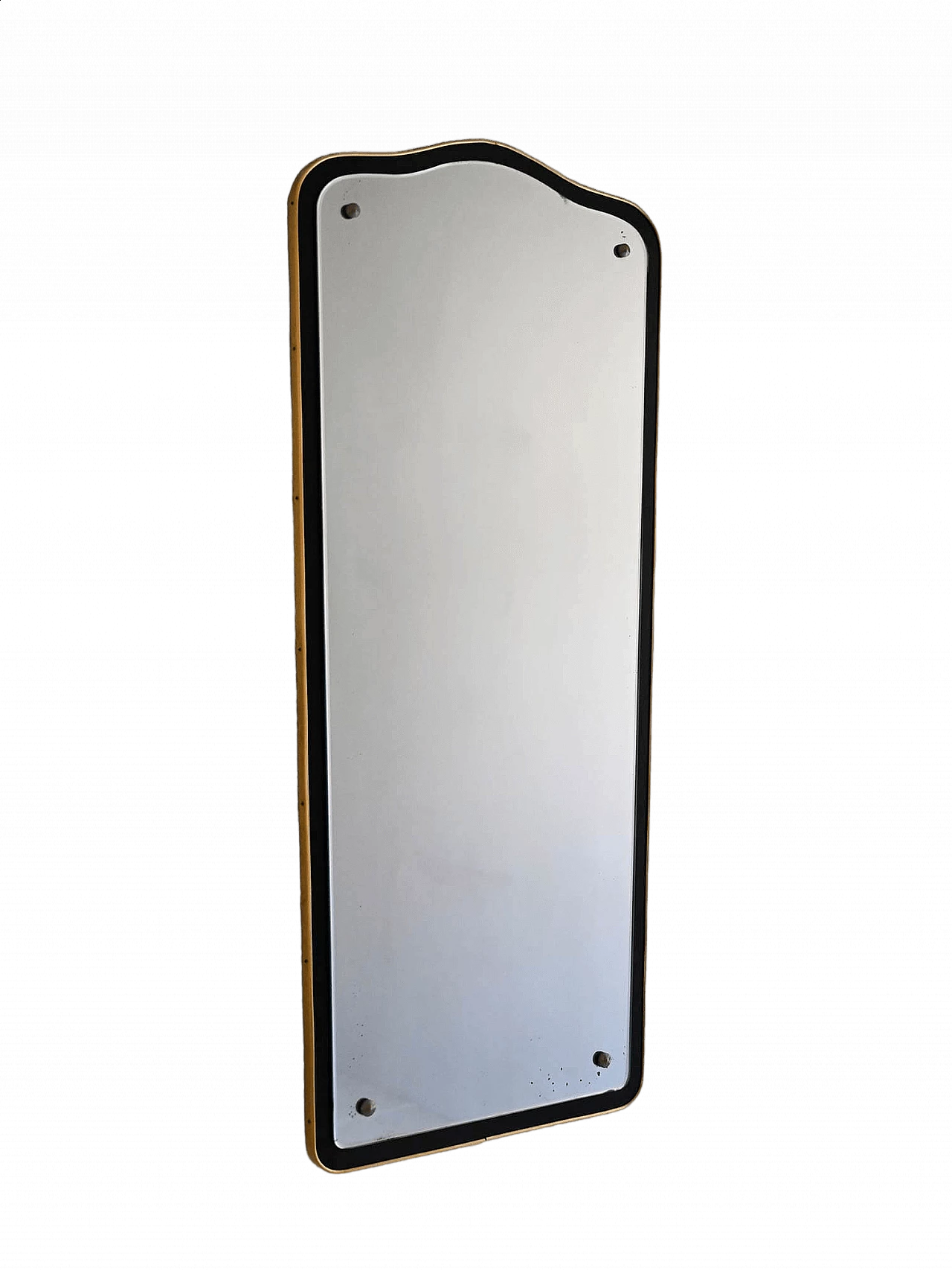 Art Deco gold and black metal mirror, 1940s 8