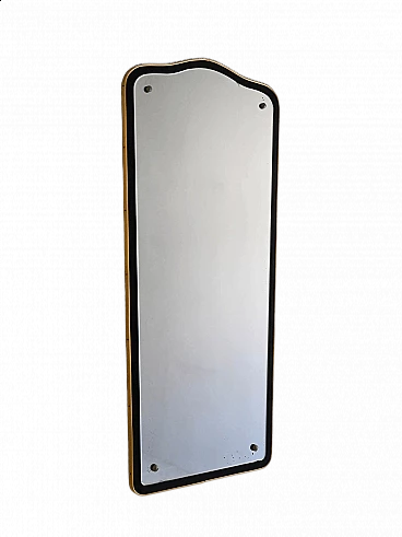 Art Deco gold and black metal mirror, 1940s