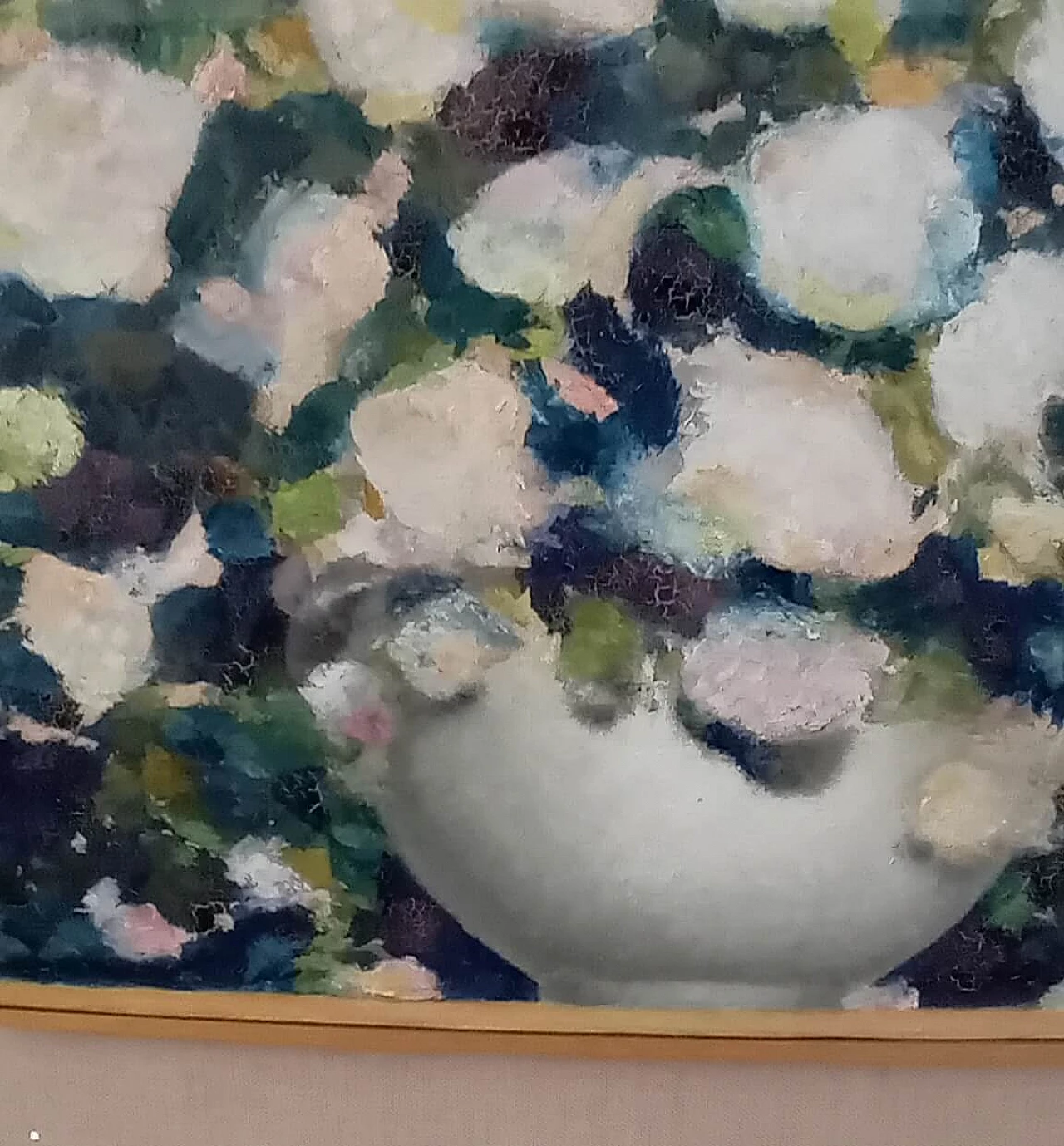 Franco Sarnari, Rose bianche, dipinto a olio su tela, anni '80 2