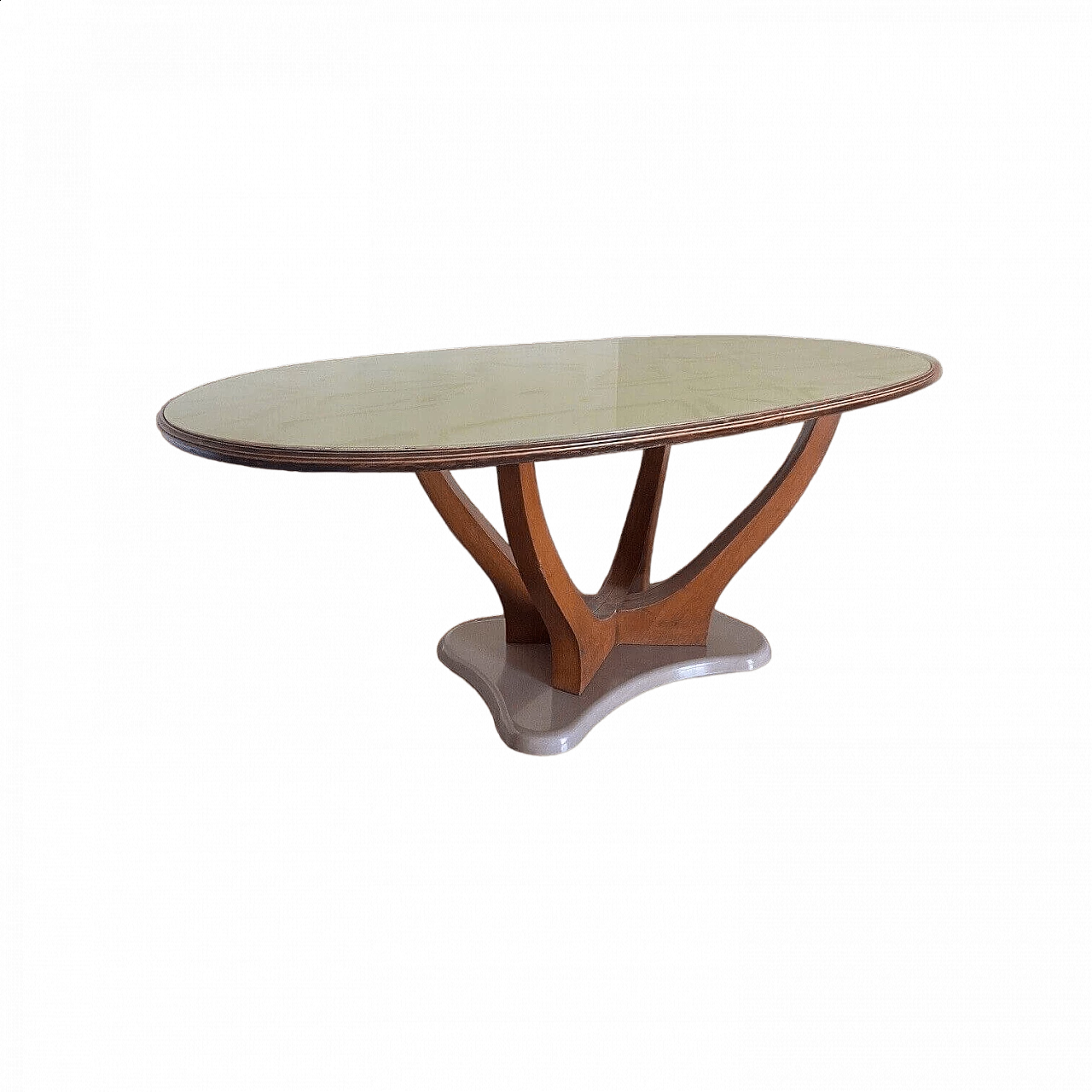 Wood, marble and marbled glass table by Vittorio Dassi, 1950s 16