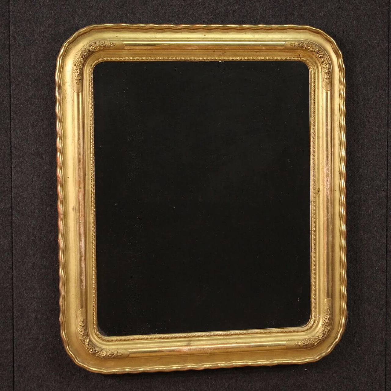Specchiera a vassoio con cornice in legno e gesso, seconda metà '800 1