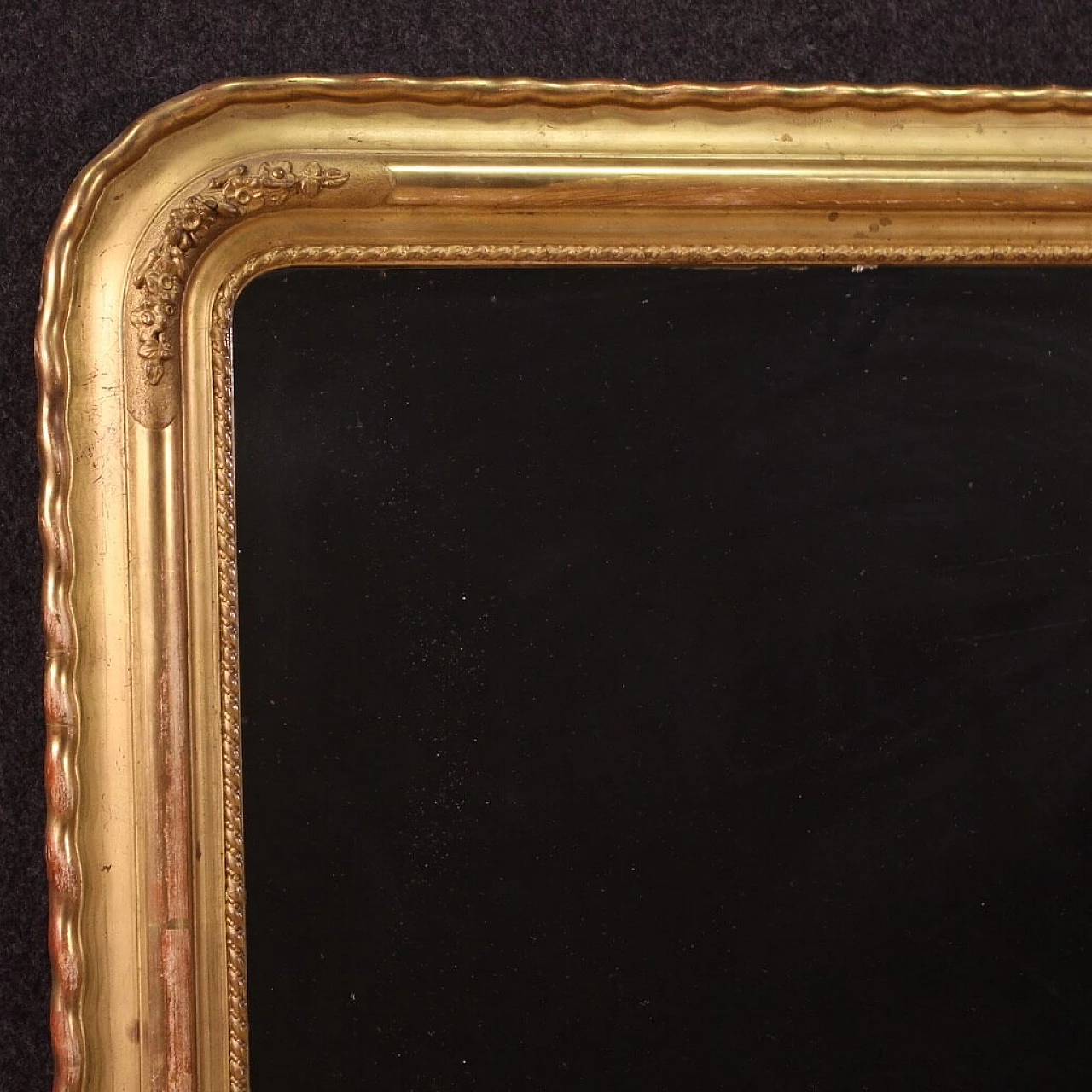 Specchiera a vassoio con cornice in legno e gesso, seconda metà '800 9