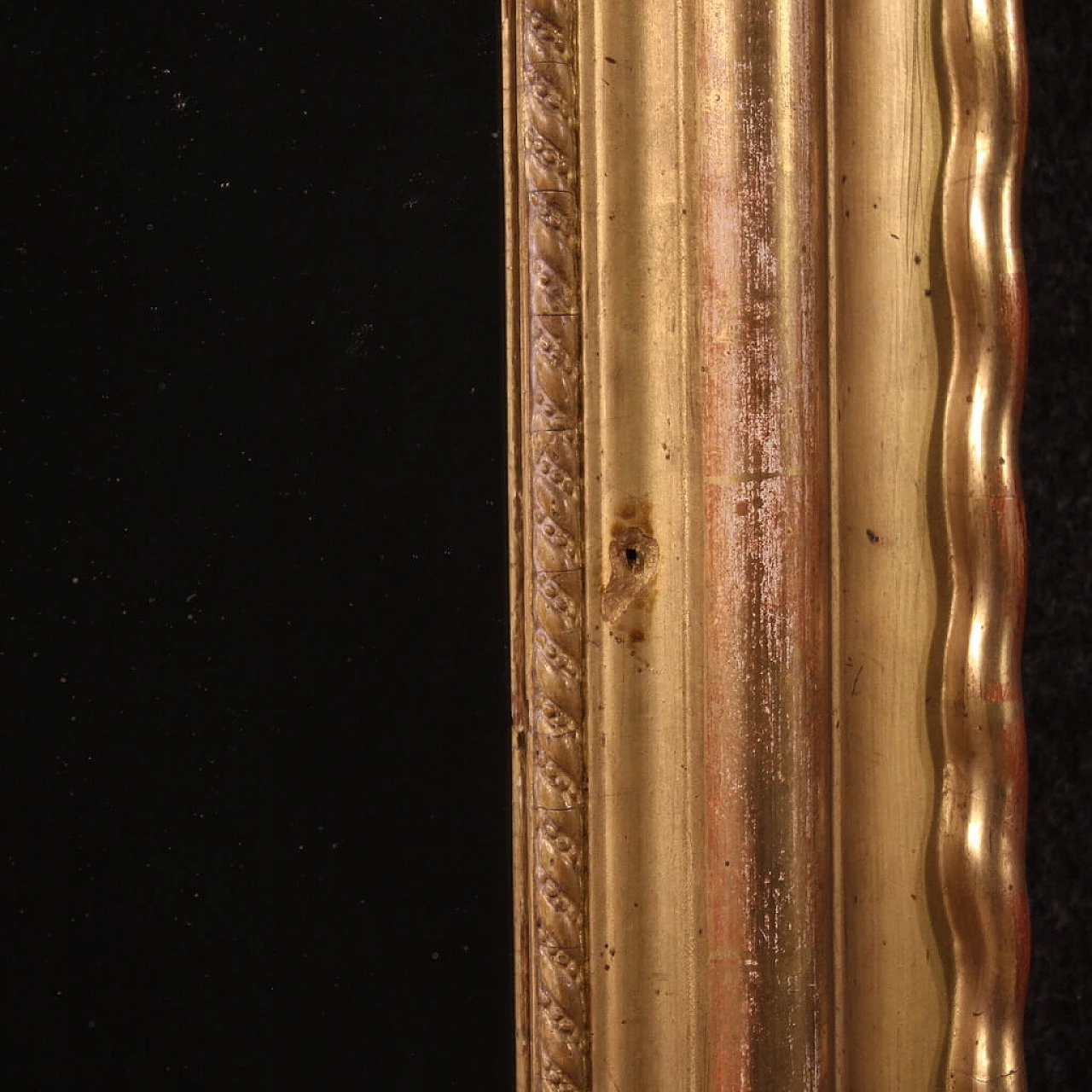 Specchiera a vassoio con cornice in legno e gesso, seconda metà '800 10