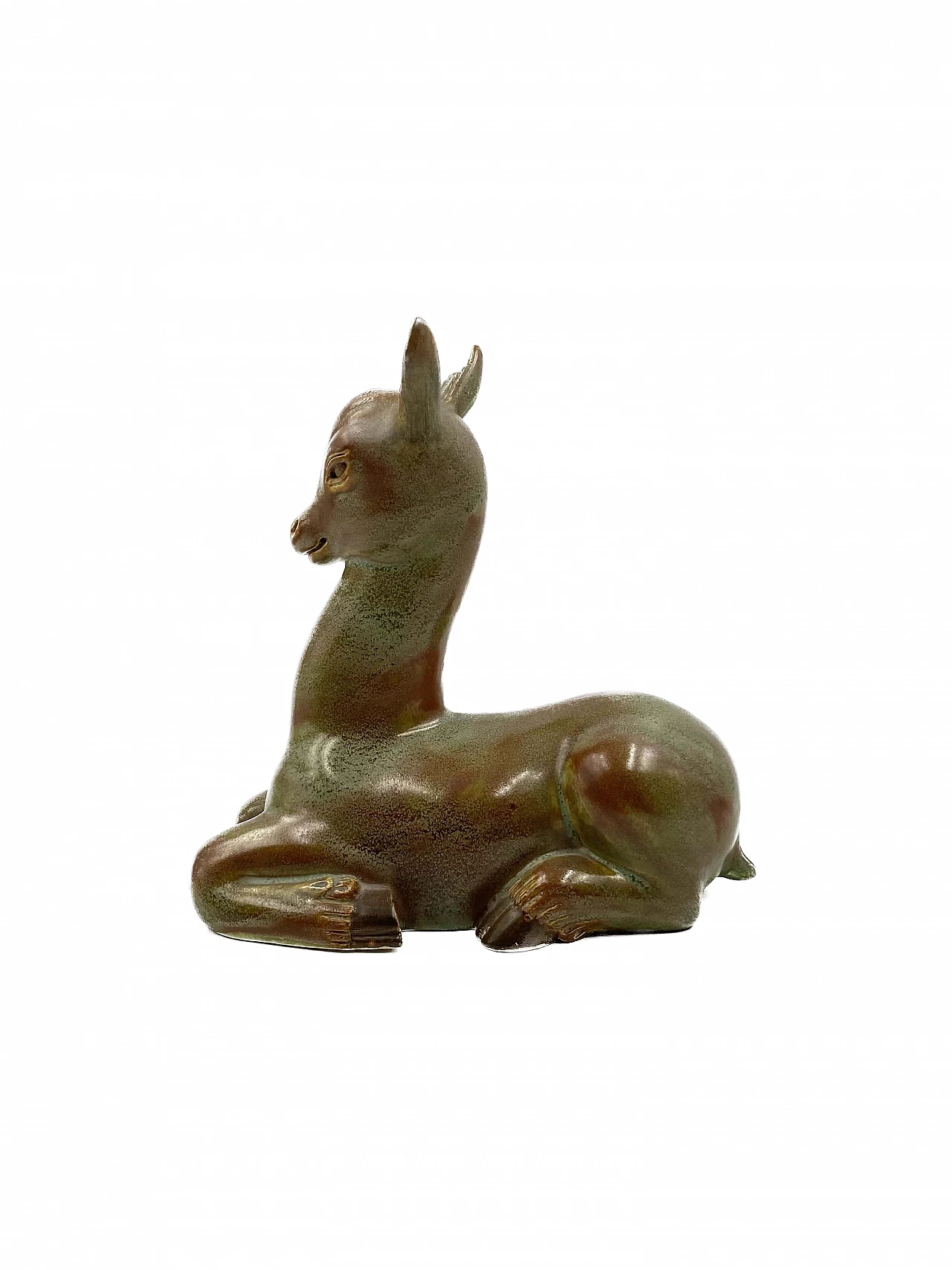 Crouching deer by Giovanni Gariboldi for Richard Ginori, 1940s 6