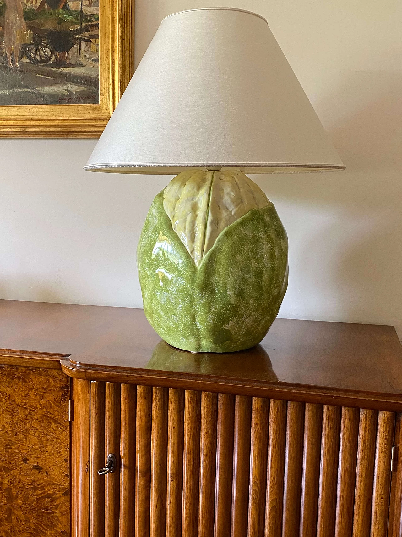 Ceramic cauliflower table lamp, 1970s 4