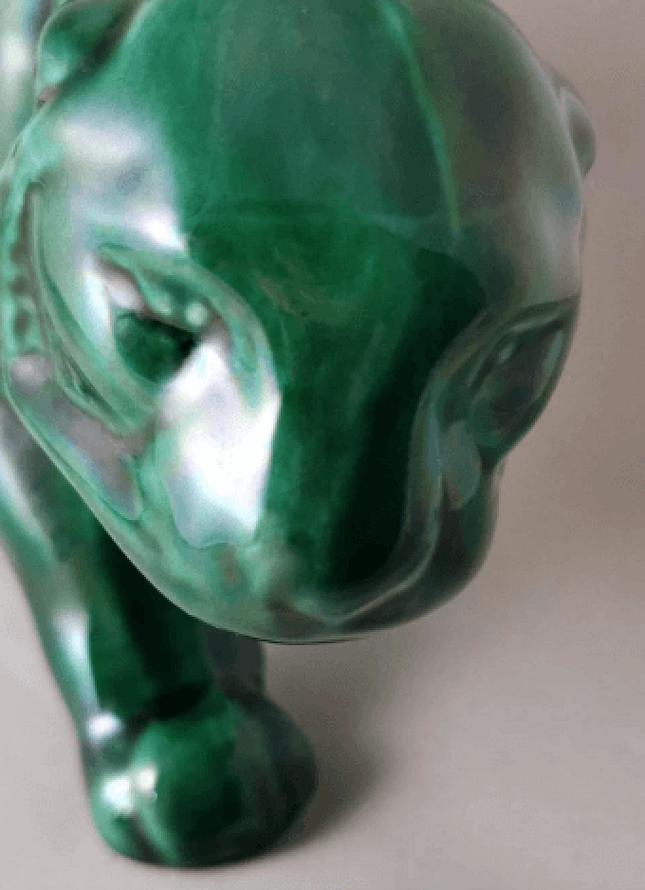 Art Deco green glazed ceramic panther sculpture, 1930s 9