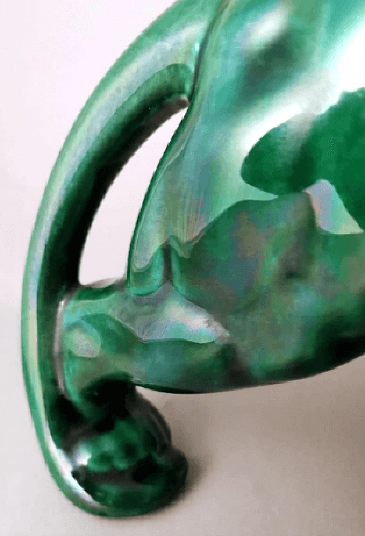 Art Deco green glazed ceramic panther sculpture, 1930s 10