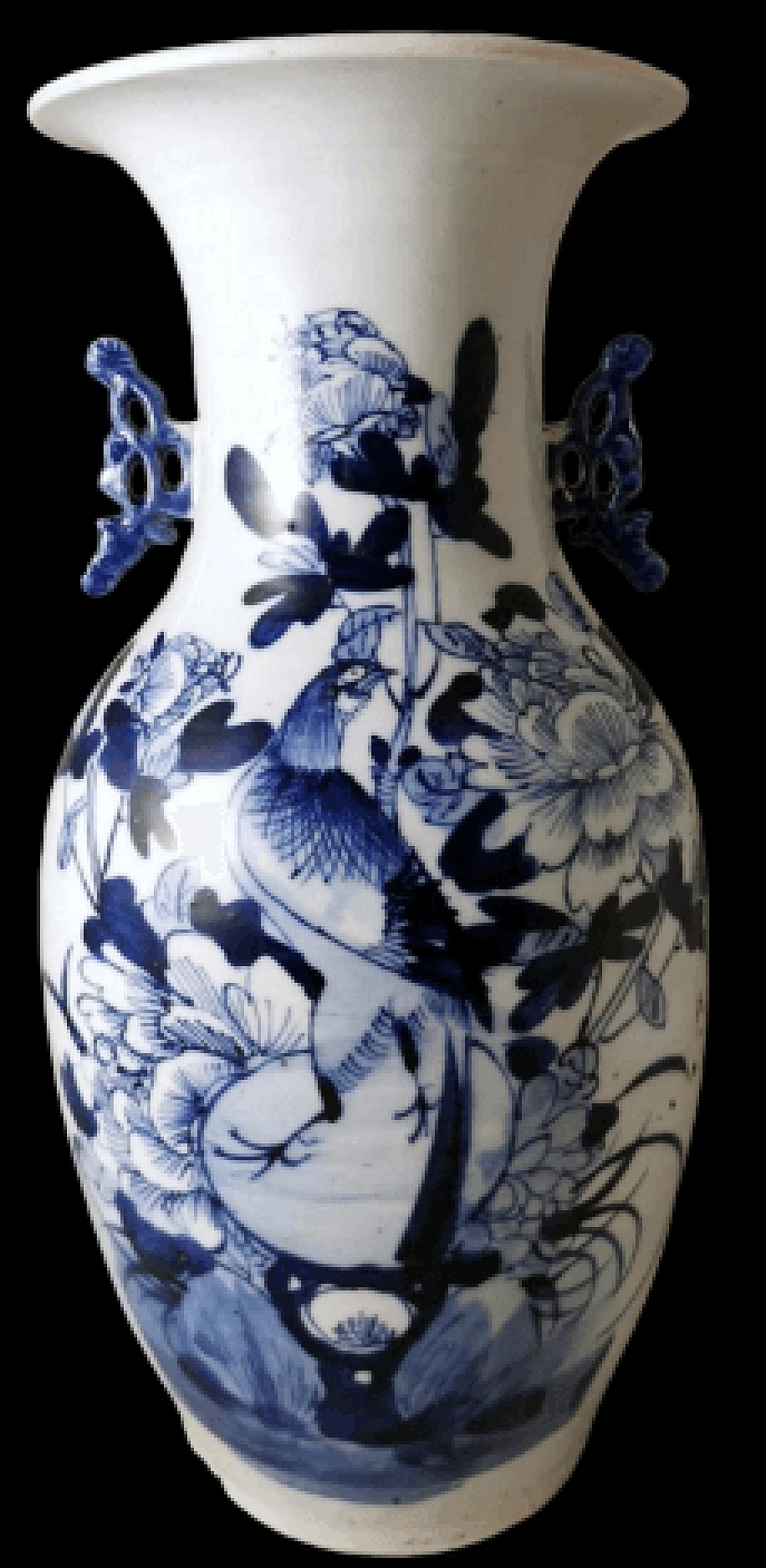 Vaso a balaustro cinese in porcellana con decoro blu cobalto, fine '800 4