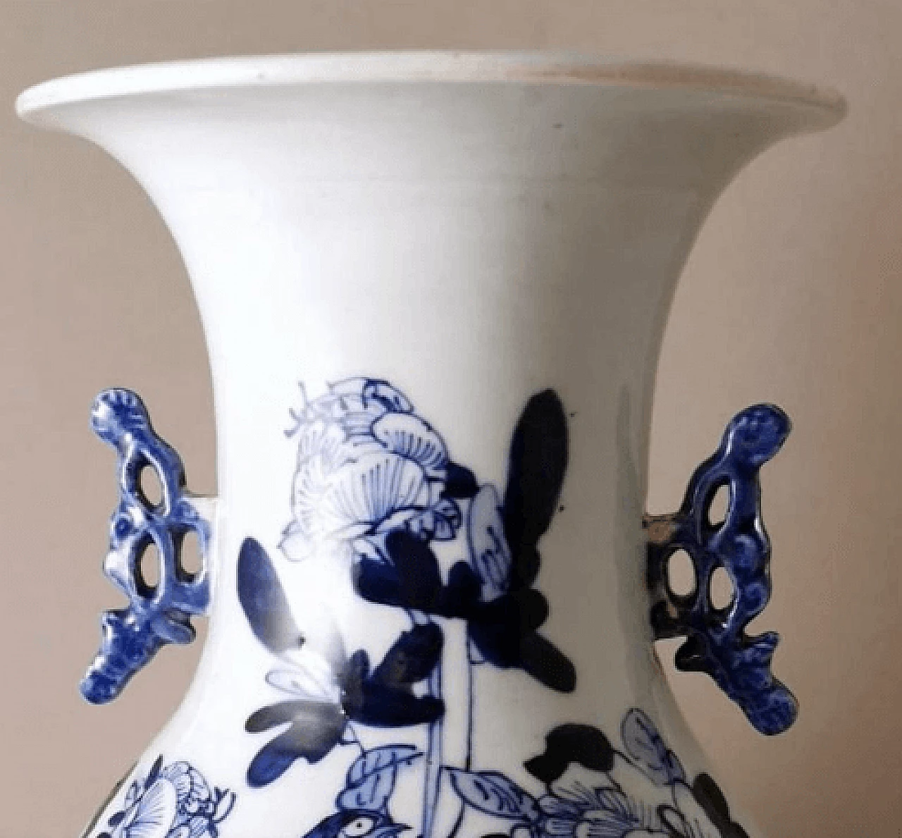 Vaso a balaustro cinese in porcellana con decoro blu cobalto, fine '800 9