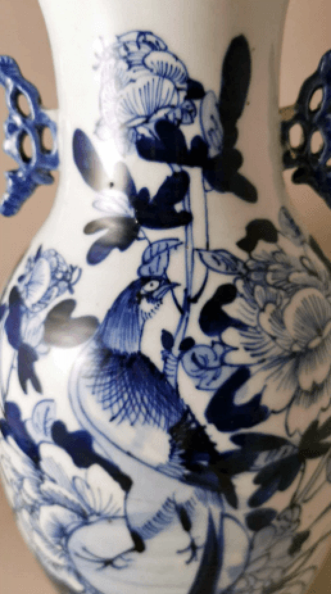 Vaso a balaustro cinese in porcellana con decoro blu cobalto, fine '800 10