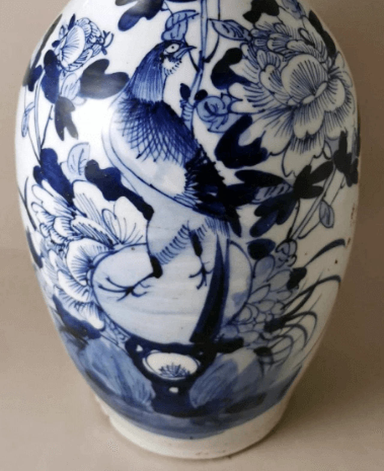 Vaso a balaustro cinese in porcellana con decoro blu cobalto, fine '800 11