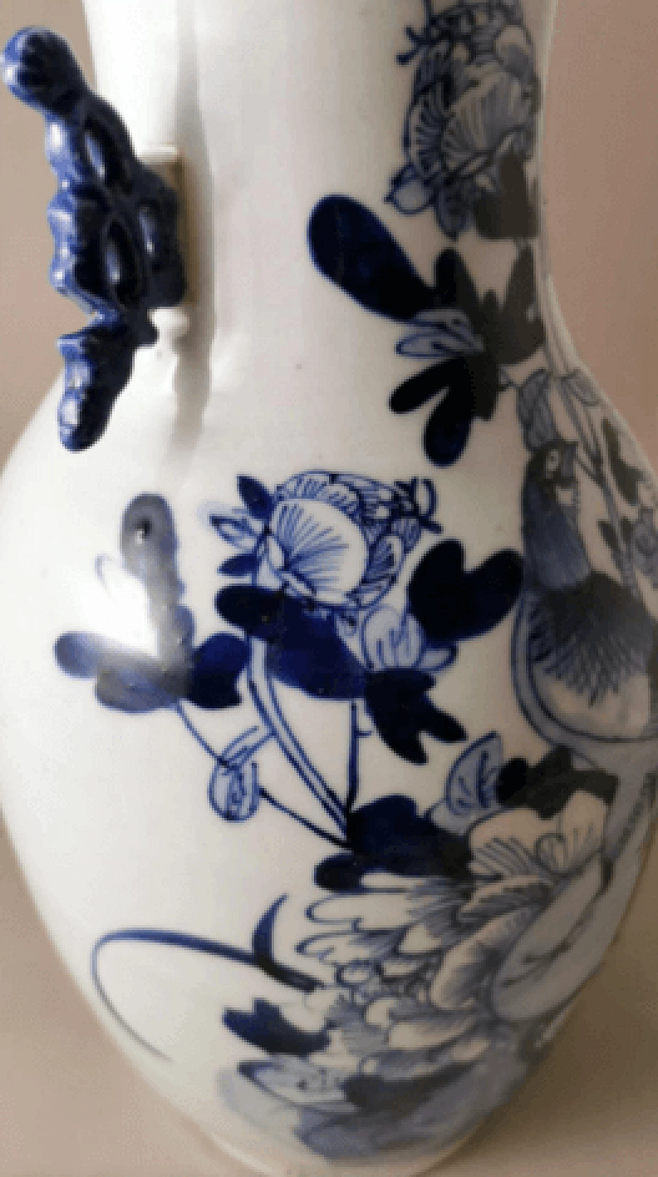 Vaso a balaustro cinese in porcellana con decoro blu cobalto, fine '800 12