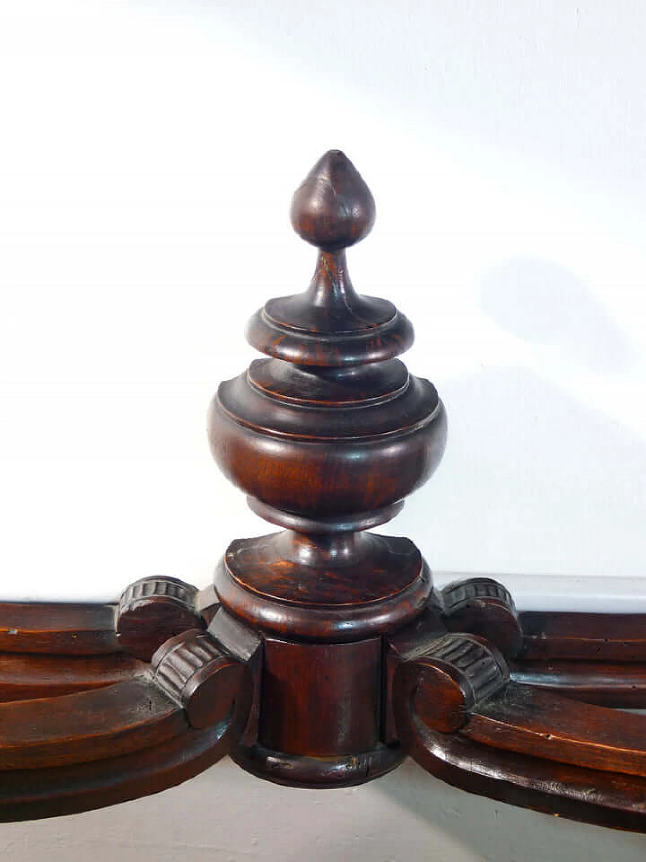 Louis Philippe walnut console with polychrome marble top, 19th century 7