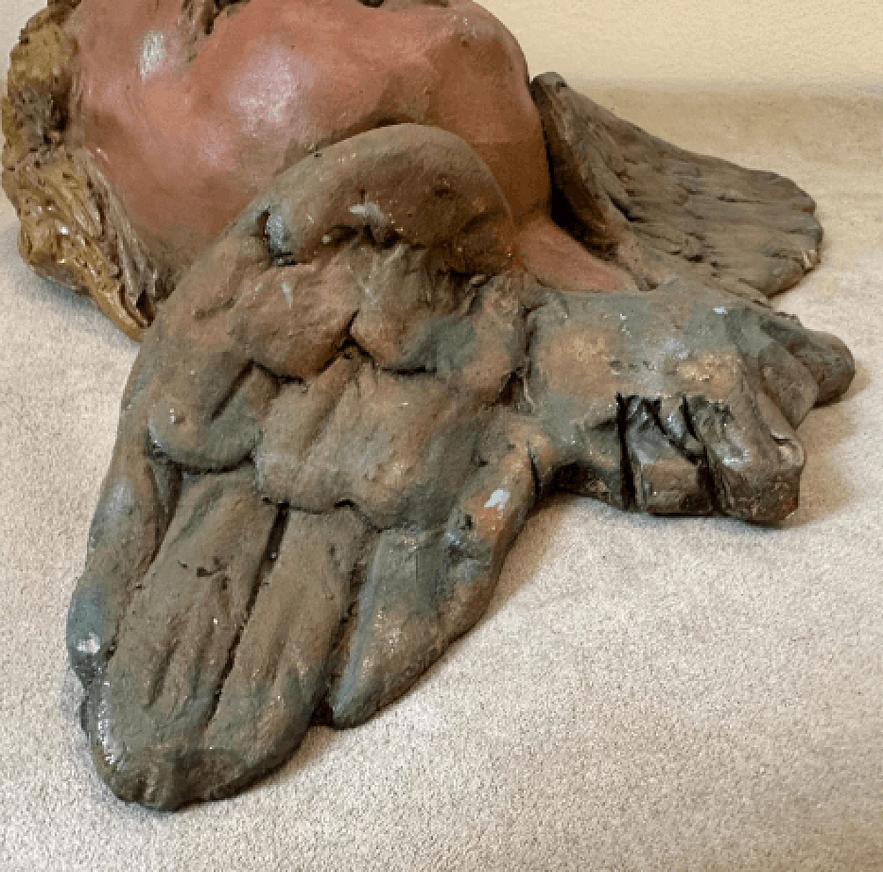 Sicilian Baroque style terracotta putto head sculpture, 1930s 7