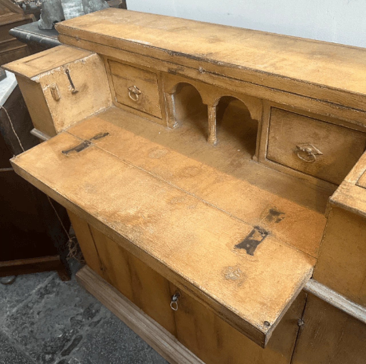 Louis Philippe orange lacquered wood secrétaire, late 19th century 9