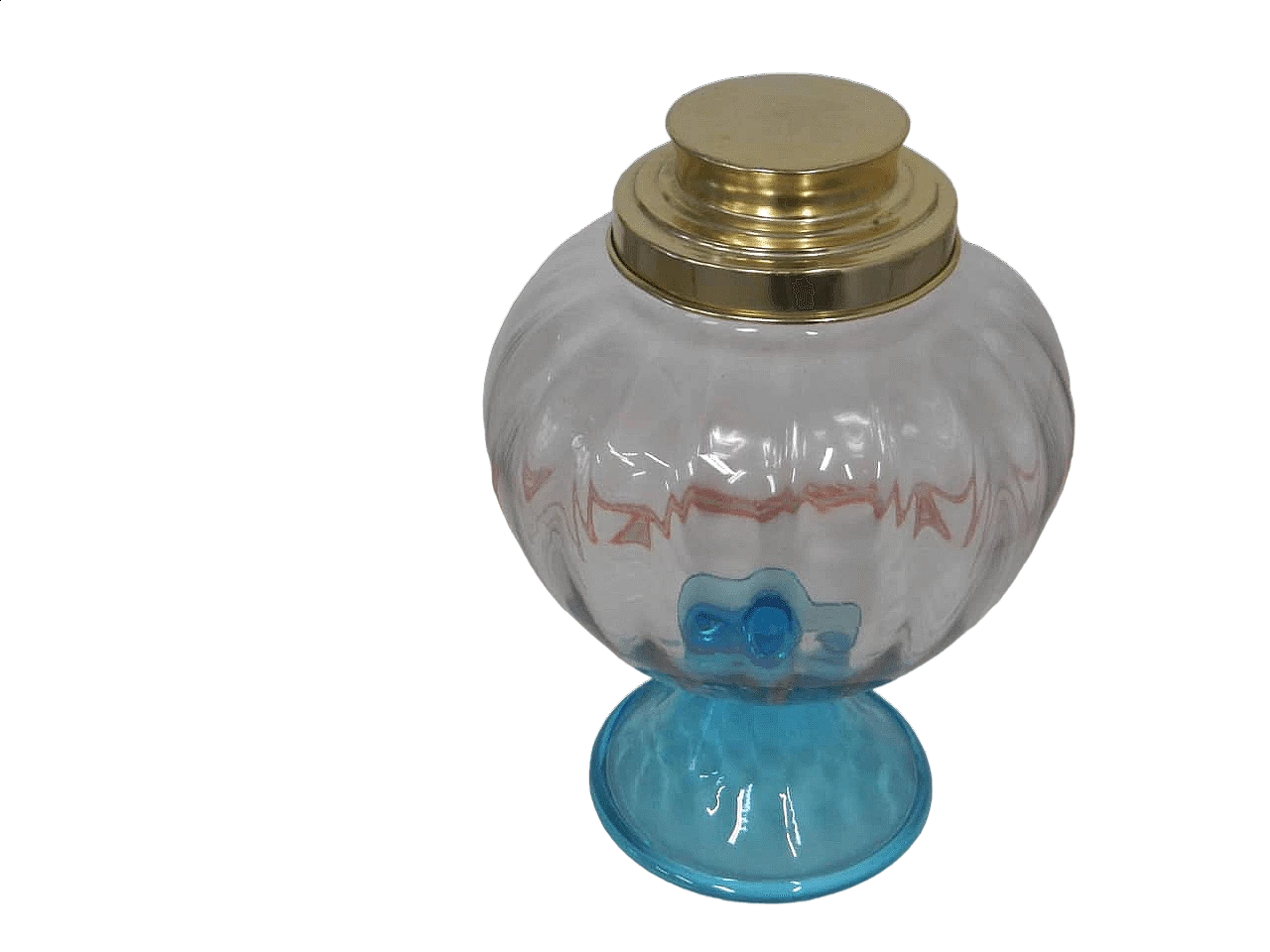 Glass vase with riser, 1970s 8