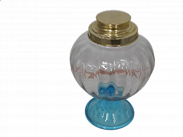 Glass vase with riser, 1970s