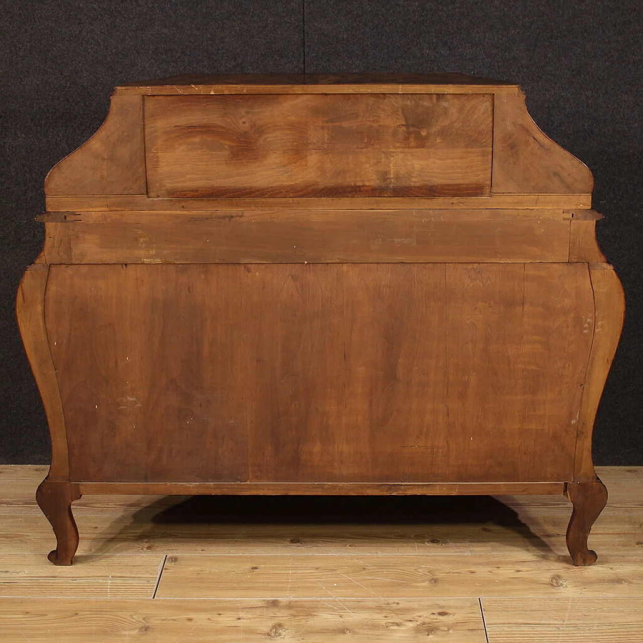 Walnut, briar and beech urn flap desk, 1960s 6