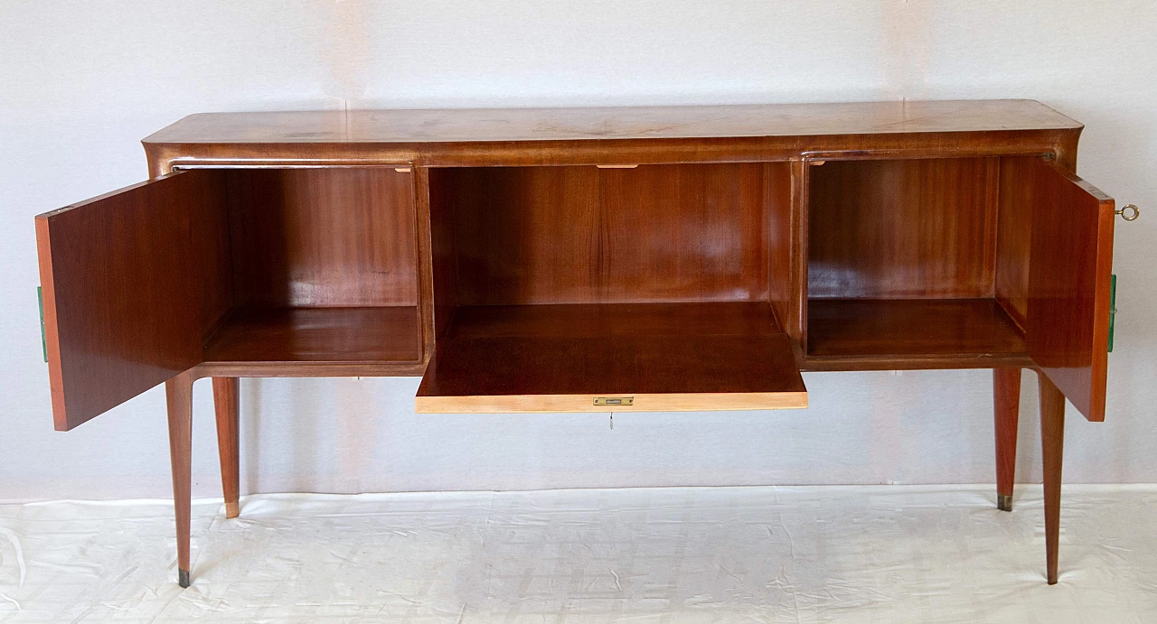 Mahogany sideboard with central maple flap attributed to Gianni Moscatelli, 1950s 6