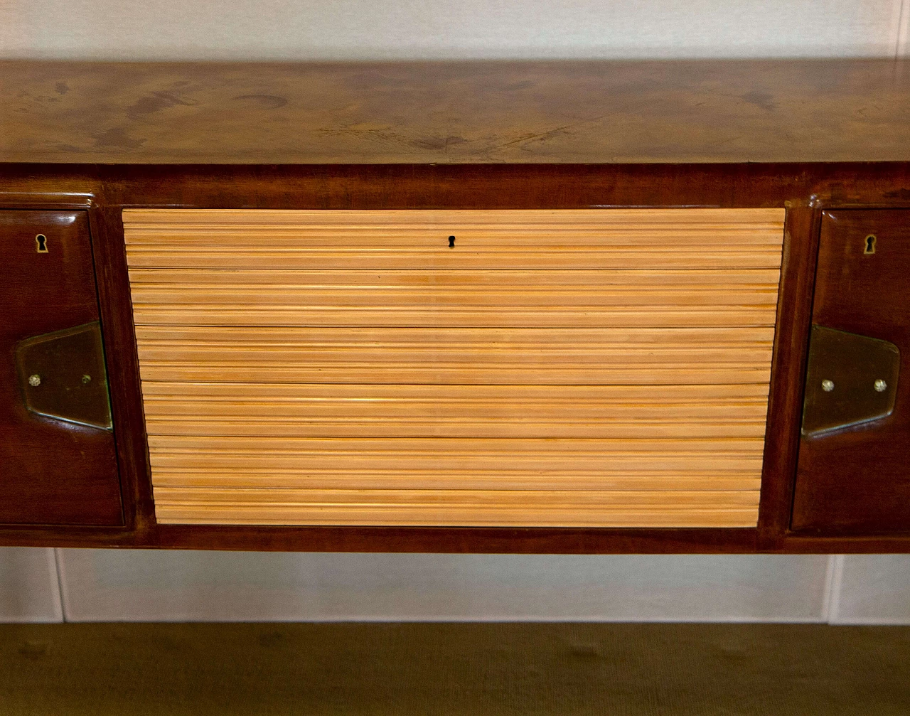 Mahogany sideboard with central maple flap attributed to Gianni Moscatelli, 1950s 7